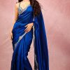 Royal Blue Vichitra Silk Sequins Work Saree