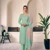 Sea Green Vichitra Digital Print Embroidery Work Salwar Suit