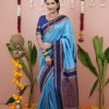 Sky Blue Silk Paithni Weaving Zari Work Saree