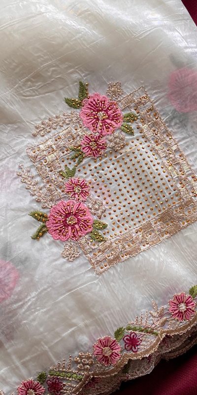 SC 239 Pink Georgette With Lace Work & Lace Border Saree . Wedding, Party, Festive, Events, Exclusive Offer ₹1599. Delivery 4-6 Working Days. Shop now. | Creative Sarees, Embroidered Sarees, Bollywood Sarees, Designer Sarees, Ethnic Saree, Modern Digital sarees, Party Wear Sarees, Sarees