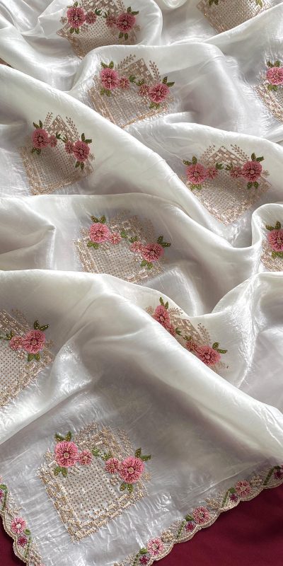 SC 239 Pink Georgette With Lace Work & Lace Border Saree . Wedding, Party, Festive, Events, Exclusive Offer ₹1599. Delivery 4-6 Working Days. Shop now. | Creative Sarees, Embroidered Sarees, Bollywood Sarees, Designer Sarees, Ethnic Saree, Modern Digital sarees, Party Wear Sarees, Sarees