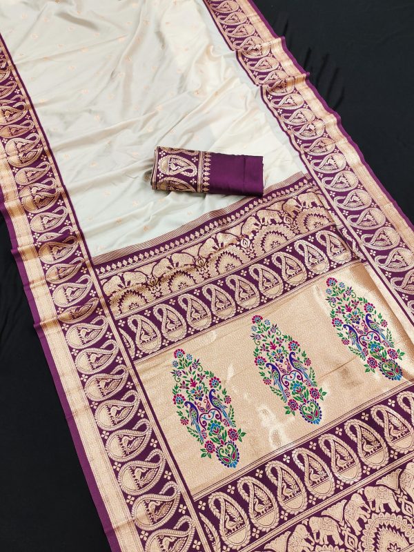 MB 1213 Wine Color Banarasi Saree with Zari Work & Lace Work. Wedding, Party, Festive, Events, Festive Deal ₹2099. Delivery 4-6 Working Days. Shop now. | Creative Sarees, Embroidered Sarees, Bollywood Sarees, Designer Sarees, Ethnic Saree, Modern Digital sarees, Party Wear Sarees, Sarees