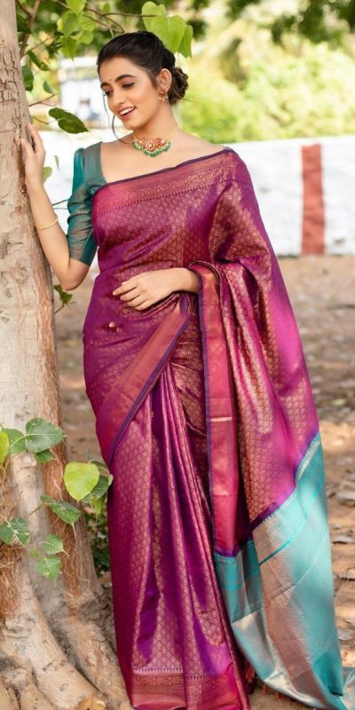 KPR 207 Wine Color Soft Lichi Silk Saree with Lace Work & Lace Border. Get it for ₹1299. Delivery 4-6 Working Days. Shop now. | Creative Sarees, Embroidered Sarees, Bollywood Sarees, Designer Sarees, Ethnic Saree, Modern Digital sarees, Party Wear Sarees, Sarees