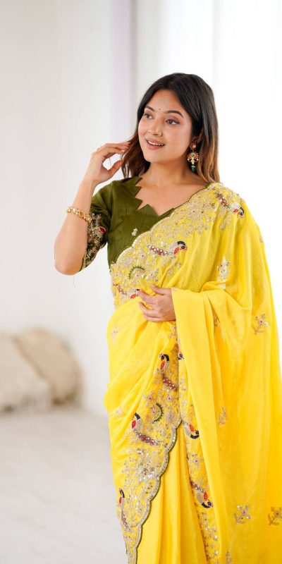 KP 3038 Yellow Soft Lichi Silk with Lace Border & Lace Work Saree . Special Price ₹1349. Delivery 4-6 Working Days. Shop now. | Creative Sarees, Embroidered Sarees, Bollywood Sarees, Designer Sarees, Ethnic Saree, Modern Digital sarees, Party Wear Sarees, Sarees