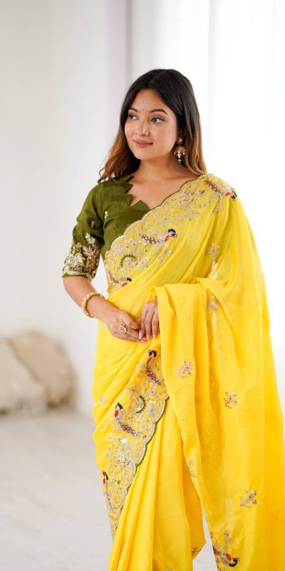 KP 3038 Yellow Soft Lichi Silk with Lace Border & Lace Work Saree . Special Price ₹1349. Delivery 4-6 Working Days. Shop now. | Creative Sarees, Embroidered Sarees, Bollywood Sarees, Designer Sarees, Ethnic Saree, Modern Digital sarees, Party Wear Sarees, Sarees