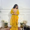 SSR 505 Yellow Chinon Silk With Salwar Suit Perfect for Wedding, Party, Durga Puja, Anniversary, Ethnic Day . Delivery 4-6 Working Days. At 2049 Shop now. | Bollywood Gowns, Creative Gowns, Designer Gowns, Embroidered Gowns, Gowns, Party Wear Gowns
