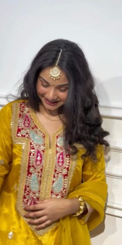 SSR 505 Yellow Chinon Silk With Salwar Suit Perfect for Wedding, Party, Durga Puja, Anniversary, Ethnic Day . Delivery 4-6 Working Days. At 2049 Shop now. | Bollywood Gowns, Creative Gowns, Designer Gowns, Embroidered Gowns, Gowns, Party Wear Gowns