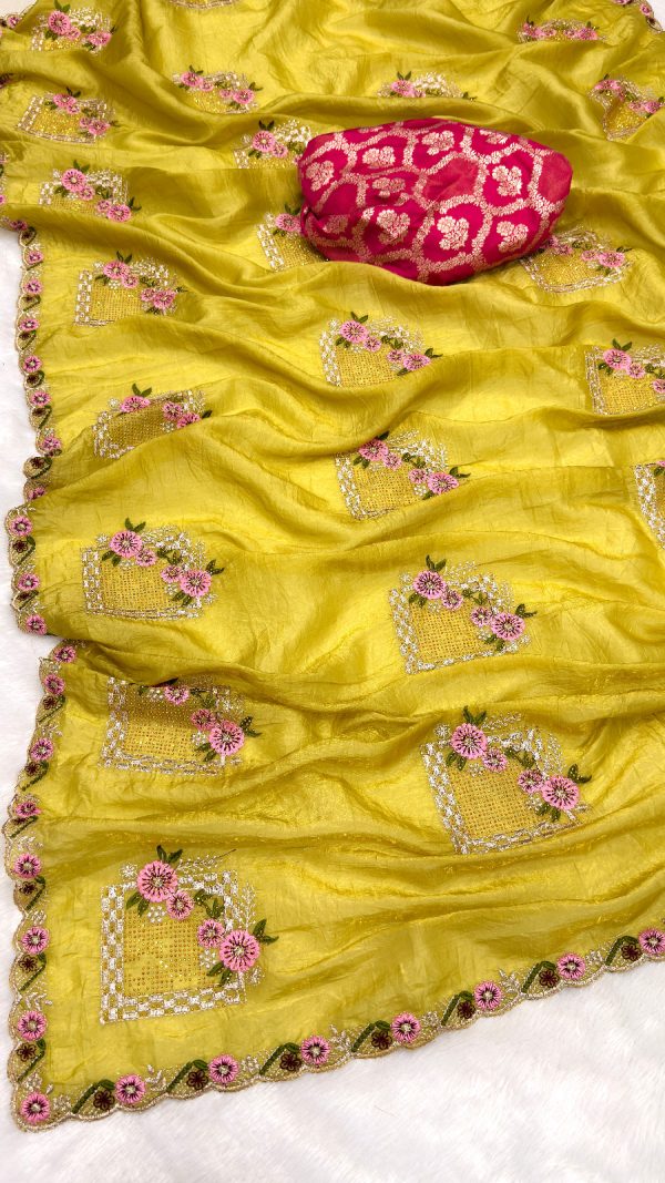 SC 239 Pink Georgette With Lace Work & Lace Border Saree . Wedding, Party, Festive, Events, Exclusive Offer ₹1599. Delivery 4-6 Working Days. Shop now. | Creative Sarees, Embroidered Sarees, Bollywood Sarees, Designer Sarees, Ethnic Saree, Modern Digital sarees, Party Wear Sarees, Sarees