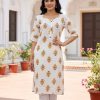 Yellow Rayon Print Kurti