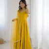KB 285 Yellow in Roman Silk Chanderi Mirror Work & Lace Work Gown . Best Price ₹1929. Delivery 4-6 Working Days. Shop now. | Casual Suits, Jump Suits, Creative suits, Designer Suits, Palazzo Suits, Party Wear Suits, Patiala Suits, Salwar suit, Straight Suits