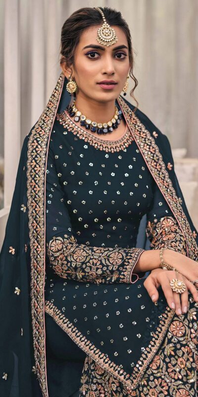 FC 1448 Black Georgette Salwar Suit with Embroidery Work & Lace Work. Exclusive Offer ₹2599. Delivery 4-6 Working Days. Shop now. | Casual Suits, Jump Suits, Tops & Bottoms, Track Suits, Trendy Wear, Creative suits, Designer Suits, Palazzo Suits, Party Wear Suits, Patiala Suits, Salwar suit, Straight Suits