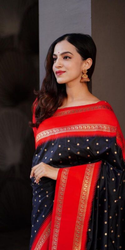 KPR 240 Black in Color Soft Lichi Silk Lace Work & Lace Border Saree . Now at just ₹1449. Delivery 4-6 Working Days. Shop now. | Creative Sarees, Embroidered Sarees, Bollywood Sarees, Designer Sarees, Ethnic Saree, Modern Digital sarees, Party Wear Sarees, Sarees