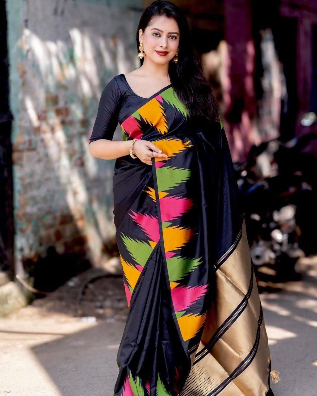KP 6042 Black Color Soft Lichi Silk Saree with Lace Border & Lace Work. Get it for ₹1399. Delivery 4-6 Working Days. Shop now. | Creative Sarees, Embroidered Sarees, Bollywood Sarees, Designer Sarees, Ethnic Saree, Modern Digital sarees, Party Wear Sarees, Sarees