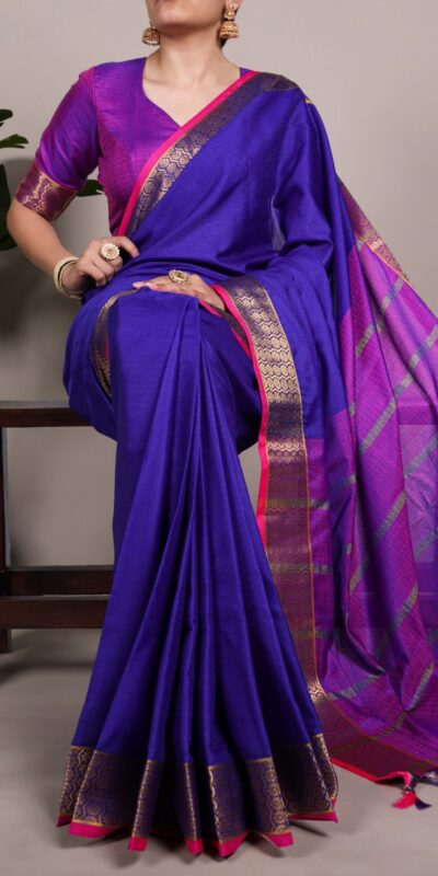 YNF 7408 Blue Color Poly Cotton Saree With Zari Work. Wedding, Party, Festive, Events, Affordable Price ₹1399. Delivery 4-6 Working Days. Shop now. | Creative Sarees, Embroidered Sarees, Bollywood Sarees, Designer Sarees, Ethnic Saree, Modern Digital sarees, Party Wear Sarees, Sarees