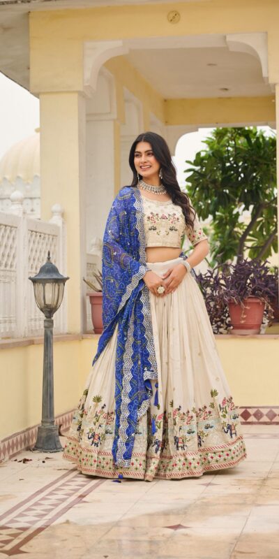 Ram 143 Blue in Color Tissue Silk Embroidery Work Lehenga Choli . Now at just ₹3249. Delivery 4-6 Working Days. Shop now. | Bollywood Lehenga, Creative Lehenga, Designer Lehenga, Embroidered Lehenga, Lehenga, Party Wear Lehenga