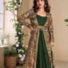 Green Blooming Georgette Mirror Work Embroider Kurti
