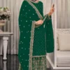 FC 1448 Green Georgette Salwar Suit with Embroidery Work & Lace Work. Exclusive Offer ₹2599. Delivery 4-6 Working Days. Shop now. | Casual Suits, Jump Suits, Tops & Bottoms, Track Suits, Trendy Wear, Creative suits, Designer Suits, Palazzo Suits, Party Wear Suits, Patiala Suits, Salwar suit, Straight Suits