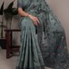 YNF 7415 Grey Poly Cotton Saree Perfect for Wedding, Party, Makar Sankranti, Temple Visit, Sangeet – . Introductory Price ₹1549. Delivery 4-6 Working | Creative Sarees, Embroidered Sarees, Bollywood Sarees, Designer Sarees, Ethnic Saree, Modern Digital sarees, Party Wear Sarees, Sarees