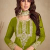 Mahendi Chinon Multi Embroidery Work Salwar Suit