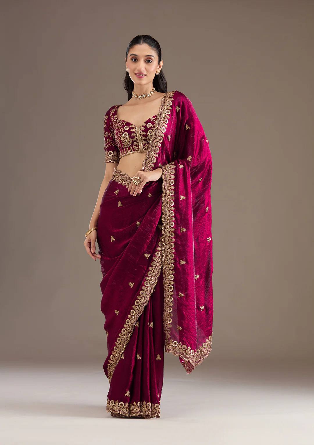 BT 434 Maroon Fandy Sattin Silk Saree with Zari Work. Wedding, Party, Festive, Events, Best Price ₹2049. Delivery 4-6 Working Days. Shop now. | Creative Sarees, Embroidered Sarees, Bollywood Sarees, Designer Sarees, Ethnic Saree, Modern Digital sarees, Party Wear Sarees, Sarees