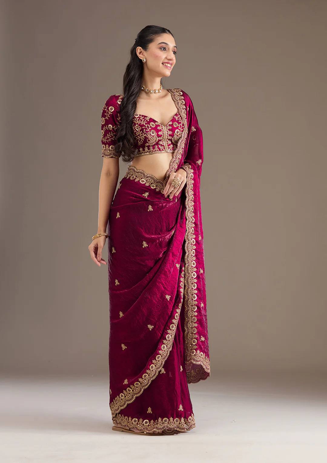 BT 434 Maroon Fandy Sattin Silk Saree with Zari Work. Wedding, Party, Festive, Events, Best Price ₹2049. Delivery 4-6 Working Days. Shop now. | Creative Sarees, Embroidered Sarees, Bollywood Sarees, Designer Sarees, Ethnic Saree, Modern Digital sarees, Party Wear Sarees, Sarees