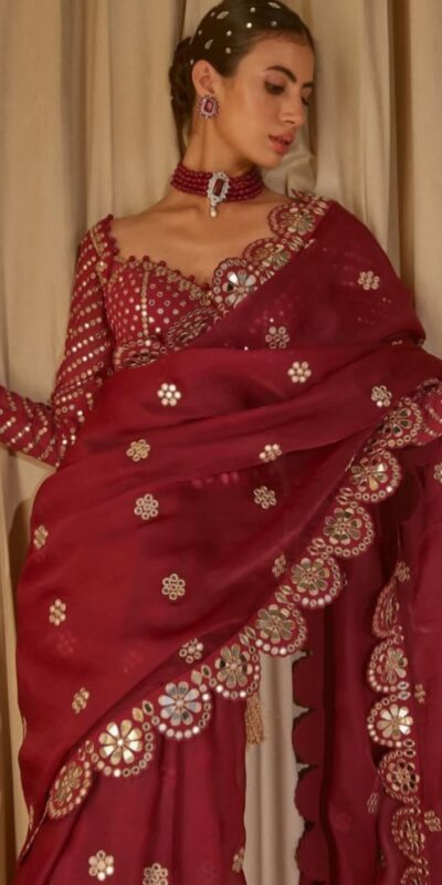 DF 3457 Maroon Color Georgette Sequence Original Mirror Work Saree Casual, Wedding, Festive, Events . Expected Delivery  4-6 Working Days @2099/- only                                                                                | Creative Sarees, Embroidered Sarees, Bollywood Sarees, Designer Sarees, Ethnic Saree, Modern Digital sarees, Party Wear Sarees, Sarees