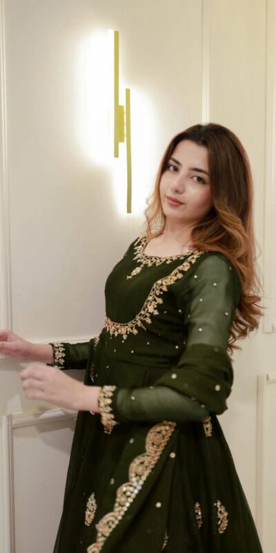 LG 2006 Mehendi Georgette Gown Perfect for Wedding, Party, Engagement, Diwali, Sangeet . Exclusive Offer ₹1999. Delivery 4-6 Working Days. Shop now. | Bollywood Gowns, Creative Gowns, Designer Gowns, Embroidered Gowns, Gowns, Party Wear Gowns