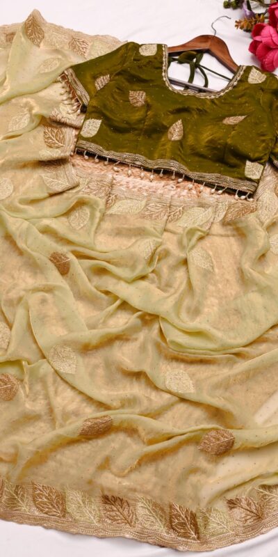 SC 1005 Mehendi in Soft fandy Silk Embroidery Work & Lace Work Saree . Available at ₹2499 only. Delivery 4-6 Working Days. Shop now. | Creative Sarees, Embroidered Sarees, Bollywood Sarees, Designer Sarees, Ethnic Saree, Modern Digital sarees, Party Wear Sarees, Sarees