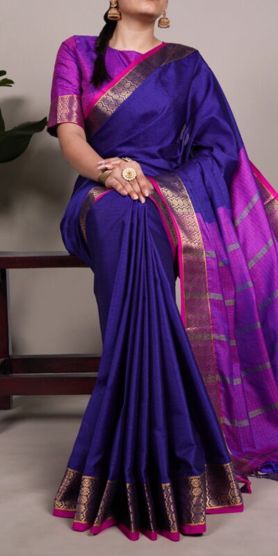 YNF 7408 Navy Blue Color Poly Cotton Saree With Zari Work. Wedding, Party, Festive, Events, Affordable Price ₹1399. Delivery 4-6 Working Days. Shop now. | Creative Sarees, Embroidered Sarees, Bollywood Sarees, Designer Sarees, Ethnic Saree, Modern Digital sarees, Party Wear Sarees, Sarees