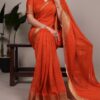 YNF 7908 Orange Mass Mello Saree with Zari Work. Wedding, Party, Festive, Events Introductory Price ₹1449. Delivery 4-6 Working Days. Shop now. | Creative Sarees, Embroidered Sarees, Bollywood Sarees, Designer Sarees, Ethnic Saree, Modern Digital sarees, Party Wear Sarees, Sarees