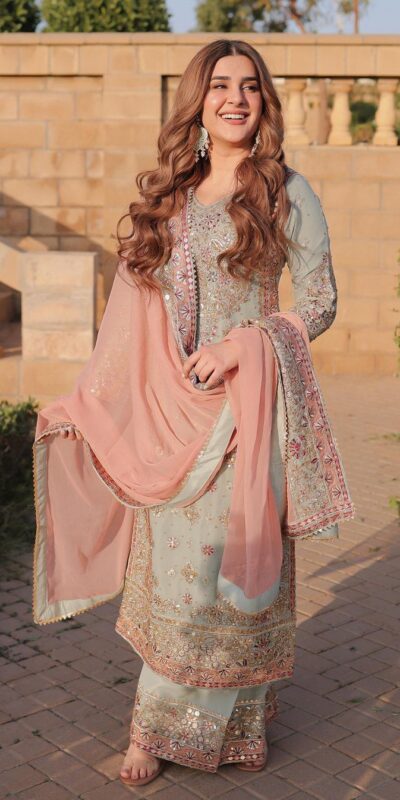 SRK 5176 Peach Faux Georgette Salwar Suit with Lace Work & Embroidery Work. Available at ₹2399 only. Delivery 4-6 Working Days. Shop now. | Casual Suits, Jump Suits, Tops & Bottoms, Track Suits, Trendy Wear, Creative suits, Designer Suits, Palazzo Suits, Party Wear Suits, Patiala Suits, Salwar suit, Straight Suits