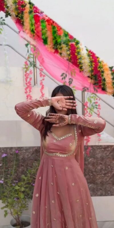 RTC 5937 Peach Fendy silk Gown with Lace Work. Wedding, Party, Festive, Events Get it for ₹2149. Delivery 4-6 Working Days. Shop now. | Bollywood Gowns, Creative Gowns, Designer Gowns, Embroidered Gowns, Gowns, Party Wear Gowns