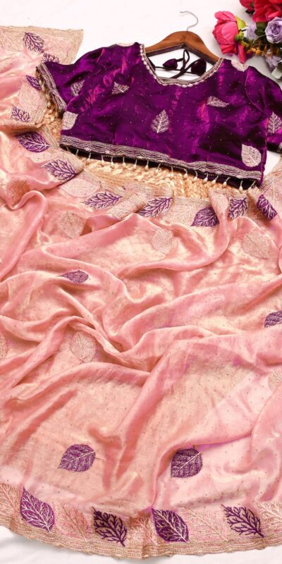 SC 1005 Peach in Soft fandy Silk Embroidery Work & Lace Work Saree . Available at ₹2499 only. Delivery 4-6 Working Days. Shop now. | Creative Sarees, Embroidered Sarees, Bollywood Sarees, Designer Sarees, Ethnic Saree, Modern Digital sarees, Party Wear Sarees, Sarees