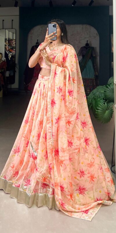 LNB 1036 Peach Color Tabby Silk with Lace Work Lehenga Choli . Wedding, Party, Festive, Events, Grab it for ₹1999. Delivery 4-6 Working Days. Shop now. | Bollywood Lehenga, Creative Lehenga, Designer Lehenga, Embroidered Lehenga, Lehenga, Party Wear Lehenga