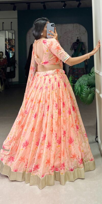 LNB 1036 Peach Color Tabby Silk with Lace Work Lehenga Choli . Wedding, Party, Festive, Events, Grab it for ₹1999. Delivery 4-6 Working Days. Shop now. | Bollywood Lehenga, Creative Lehenga, Designer Lehenga, Embroidered Lehenga, Lehenga, Party Wear Lehenga