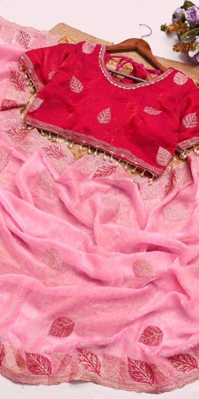 SC 1005 Pink in Soft fandy Silk Embroidery Work & Lace Work Saree . Available at ₹2499 only. Delivery 4-6 Working Days. Shop now. | Creative Sarees, Embroidered Sarees, Bollywood Sarees, Designer Sarees, Ethnic Saree, Modern Digital sarees, Party Wear Sarees, Sarees