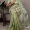 YNF 7402 Pista Color Poly Shimmer Saree with Embroidery Work. Wedding, Party, Festive Festive Deal ₹2499. Delivery 4-6 Working Days. Shop now. | Creative Sarees, Embroidered Sarees, Bollywood Sarees, Designer Sarees, Ethnic Saree, Modern Digital sarees, Party Wear Sarees, Sarees