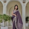 Ram 010 Purple Color Silver Crunchy Saree with Embroidery Work. Special Price ₹2149. Delivery 4-6 Working Days. Shop now. | Creative Sarees, Embroidered Sarees, Bollywood Sarees, Designer Sarees, Ethnic Saree, Modern Digital sarees, Party Wear Sarees, Sarees