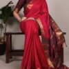 YNF 7408 Red Color Poly Cotton Saree With Zari Work. Wedding, Party, Festive, Events, Affordable Price ₹1399. Delivery 4-6 Working Days. Shop now. | Creative Sarees, Embroidered Sarees, Bollywood Sarees, Designer Sarees, Ethnic Saree, Modern Digital sarees, Party Wear Sarees, Sarees