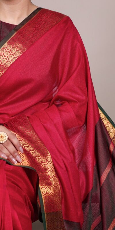 YNF 7408 Red Color Poly Cotton Saree With Zari Work. Wedding, Party, Festive, Events, Affordable Price ₹1399. Delivery 4-6 Working Days. Shop now. | Creative Sarees, Embroidered Sarees, Bollywood Sarees, Designer Sarees, Ethnic Saree, Modern Digital sarees, Party Wear Sarees, Sarees