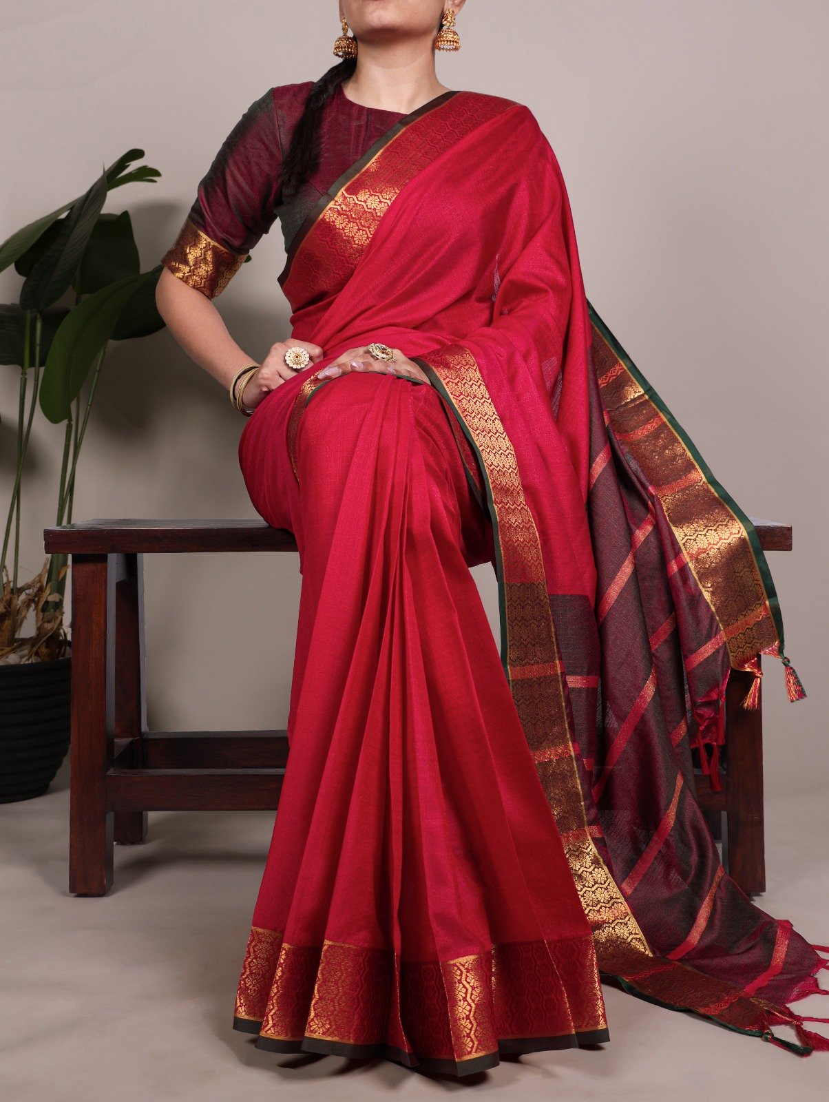 YNF 7408 Red Color Poly Cotton Saree With Zari Work. Wedding, Party, Festive, Events, Affordable Price ₹1399. Delivery 4-6 Working Days. Shop now. | Creative Sarees, Embroidered Sarees, Bollywood Sarees, Designer Sarees, Ethnic Saree, Modern Digital sarees, Party Wear Sarees, Sarees