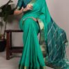 YNF 7408 Sea Green Color Poly Cotton Saree With Zari Work. Wedding, Party, Festive, Events, Affordable Price ₹1399. Delivery 4-6 Working Days. Shop now. | Creative Sarees, Embroidered Sarees, Bollywood Sarees, Designer Sarees, Ethnic Saree, Modern Digital sarees, Party Wear Sarees, Sarees