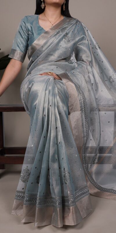YNF 7402 Sky Blue Color Poly Shimmer Saree with Embroidery Work. Wedding, Party, Festive Festive Deal ₹2499. Delivery 4-6 Working Days. Shop now. | Creative Sarees, Embroidered Sarees, Bollywood Sarees, Designer Sarees, Ethnic Saree, Modern Digital sarees, Party Wear Sarees, Sarees