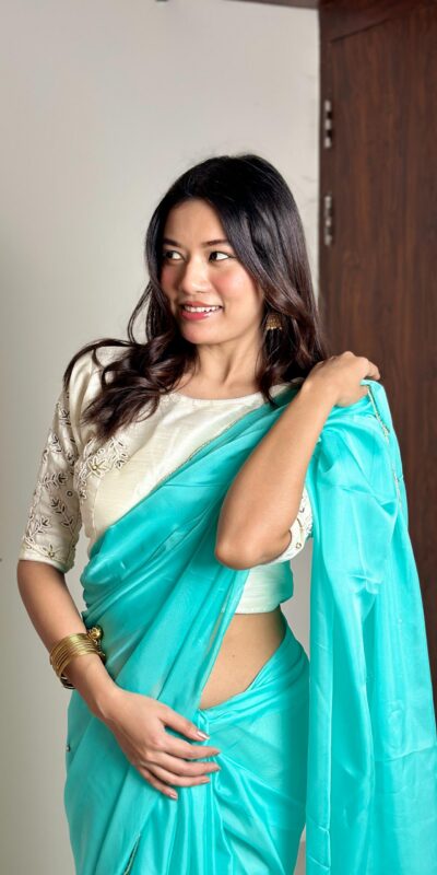 AC CHERRY Sky Blue Soft Organza With Handwork Saree Wedding, Party, Festive, Events Affordable Price ₹2099. Delivery 4-6 Working Days. Shop now. | Creative Sarees, Embroidered Sarees, Bollywood Sarees, Designer Sarees, Ethnic Saree, Modern Digital sarees, Party Wear Sarees, Sarees