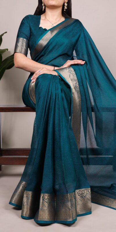 YNF 7908 Teal Mass Mello Saree with Zari Work. Wedding, Party, Festive, Events Introductory Price ₹1449. Delivery 4-6 Working Days. Shop now. | Creative Sarees, Embroidered Sarees, Bollywood Sarees, Designer Sarees, Ethnic Saree, Modern Digital sarees, Party Wear Sarees, Sarees