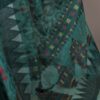 Teal Poly Cotton Thread Weaving Work Saree