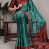 YNF 7103 Teal Rangoli Silk Saree Perfect for Wedding, Party, Karwa Chauth, Makar Sankranti, Baisakhi – . Available at ₹1449 only. Delivery 4-6 Work | Creative Sarees, Embroidered Sarees, Bollywood Sarees, Designer Sarees, Ethnic Saree, Modern Digital sarees, Party Wear Sarees, Sarees