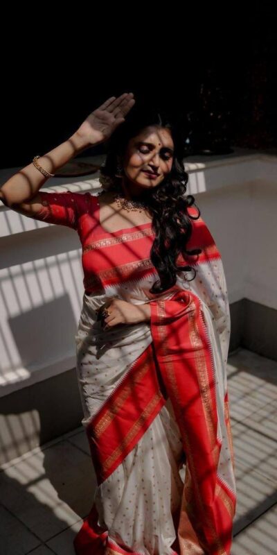 KPR 240 White in Color Soft Lichi Silk Lace Work & Lace Border Saree . Now at just ₹1449. Delivery 4-6 Working Days. Shop now. | Creative Sarees, Embroidered Sarees, Bollywood Sarees, Designer Sarees, Ethnic Saree, Modern Digital sarees, Party Wear Sarees, Sarees