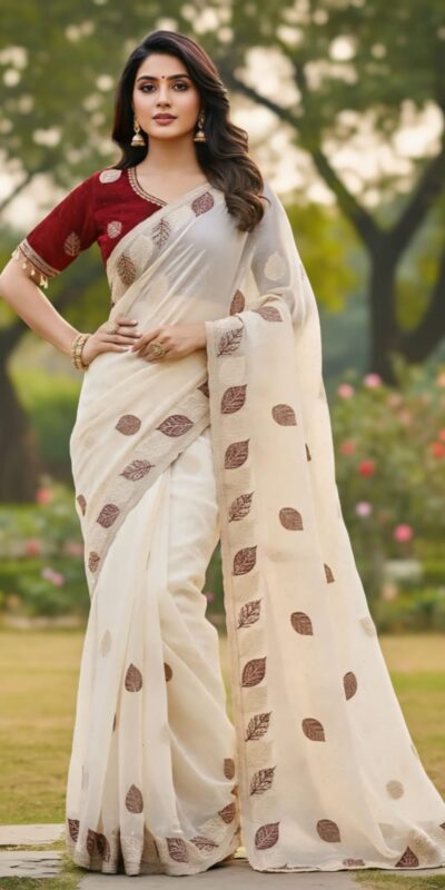SC 1005 White in Soft fandy Silk Embroidery Work & Lace Work Saree . Available at ₹2499 only. Delivery 4-6 Working Days. Shop now. | Creative Sarees, Embroidered Sarees, Bollywood Sarees, Designer Sarees, Ethnic Saree, Modern Digital sarees, Party Wear Sarees, Sarees