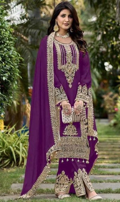 KF 1628 Wine Fuax Georgette Salwar Suit Perfect for Wedding, Party, Raksha Bandhan, Baisakhi, Sangeet – . Affordable Price ₹2399. Delivery 4-6 Working | Casual Suits, Jump Suits, Tops & Bottoms, Track Suits, Trendy Wear, Creative suits, Designer Suits, Palazzo Suits, Party Wear Suits, Patiala Suits, Salwar suit, Straight Suits